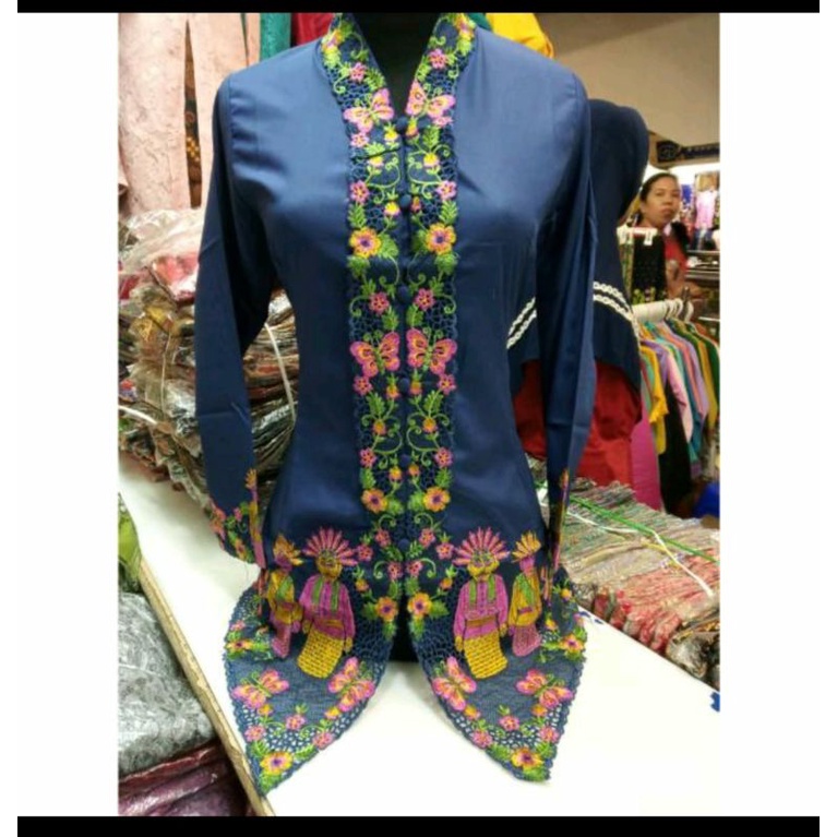 Kebaya Encim Kebaya Encim Lengan panjang Kebaya Encim Modern Kebaya Encim Bordir Kebaya Encim jumbo Kebaya Betawi modern Kebaya encim putih Kebaya Kartini-Navy