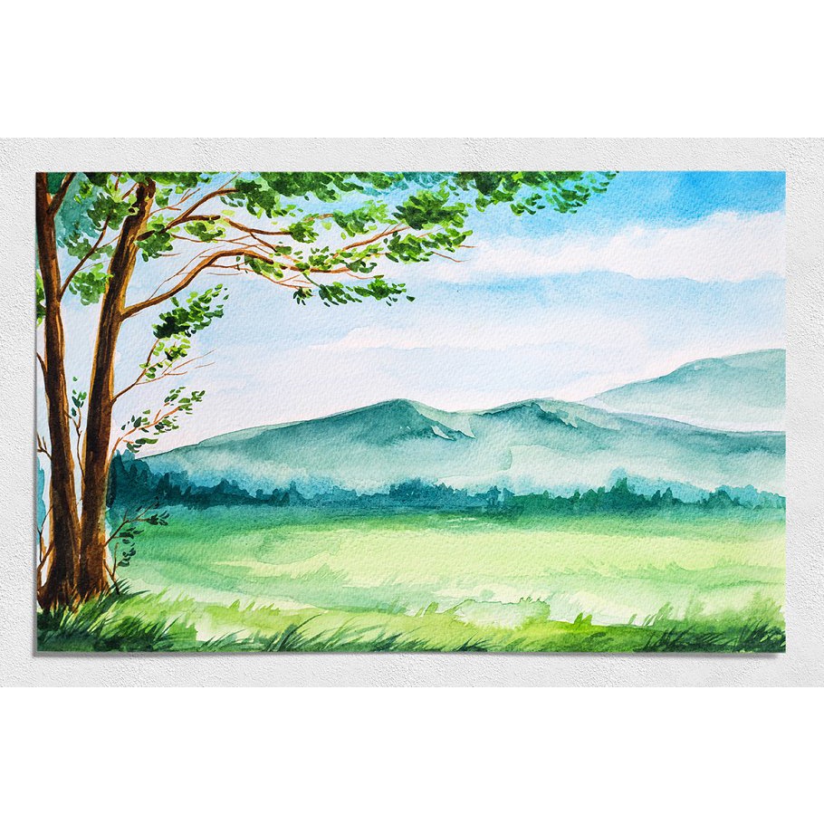 Spring Landscapes Watercolor - Vector Designs