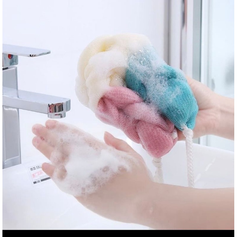 KM02 Spons Mandi PREMIUM Punggung KEPANG TEBAL Back Scrubber Puff