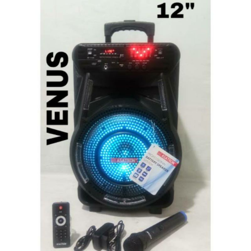 ASATRON VENUS (HT-8880 UKM) 12INCH RMS 15W/SPEAKER MEETING PORTABLE BLUETOOTH FREE MIC