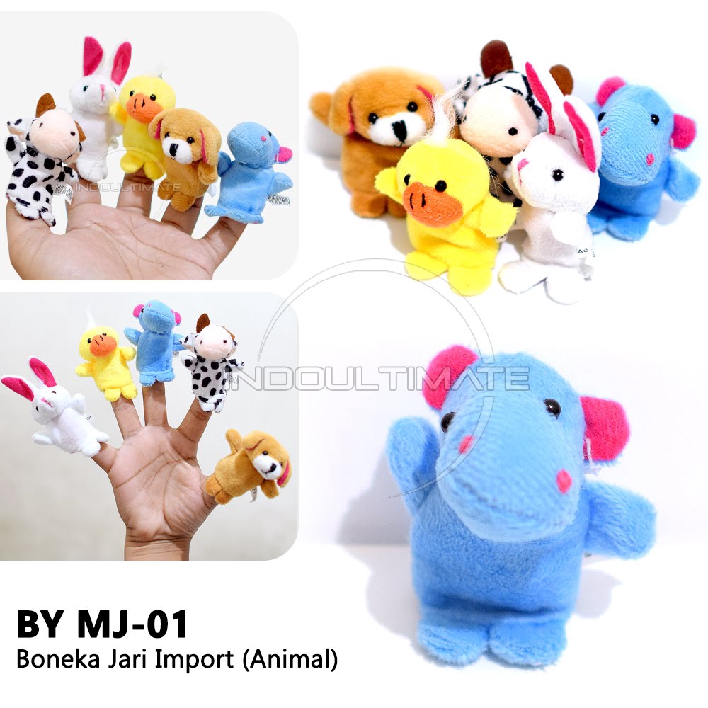 Boneka Jari Mainan Anak Bayi gambar Animal Finger Puppet MJ-01 Mainan Edukasi Boneka tangan