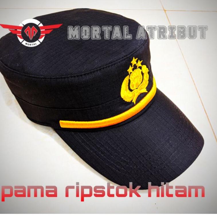 SZV TOPI KOMANDO POLISI BINTARA HITAM/TOPI KOMANDO PAMA/TOPI KOMANDO PAMEN/TOPI POLRI ツ➚ (Model Baru