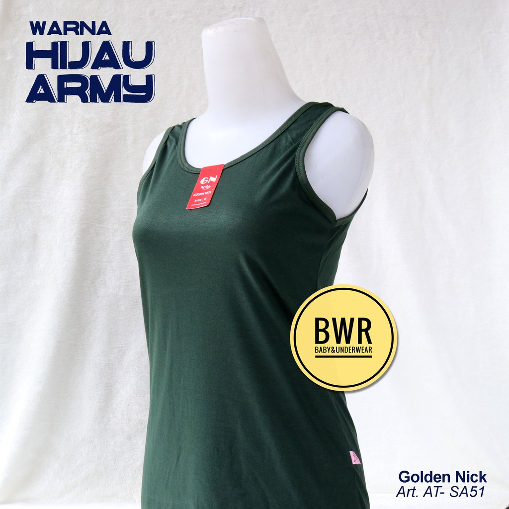 TANGTOP Golden Nick AT- SA51 Tali LEBAR | Kaos Tank Top Wanita Singlet Warna LEBAR - Bwr