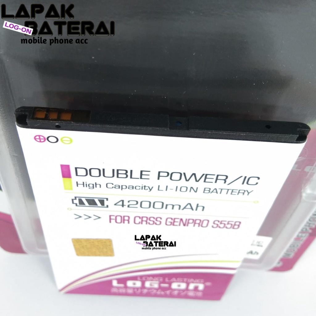 LOG - ON Baterai EVERCOSS S55B genpro BOKEH - batre CROSS GENPRO BOKEH battery ORIGINAL