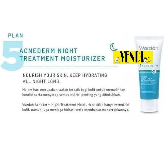 CREAM MALAM Wardah Acnederm Night Treatment Moisturizer 40 ml