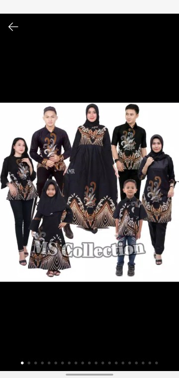 Batik Couple Keluarga Gamis Busui Motif Prasasti Batik Keluarga Seragam