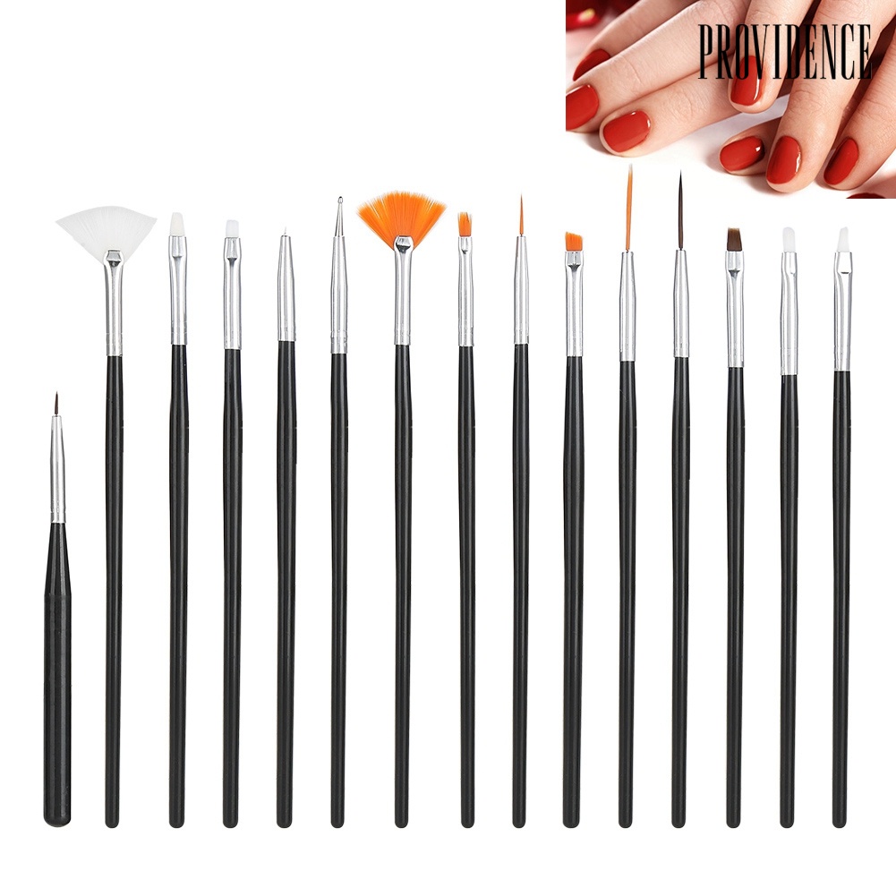 Providence 15Pcs/Set Pro Nail Art Drawing Dotting Polish Makeup Pen Brushes Manicure Tool