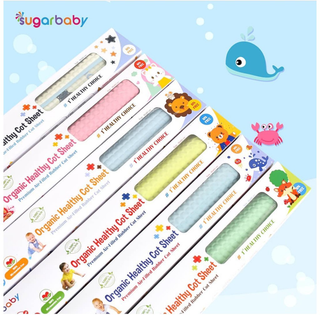 Sugarbaby Perlak Bayi Karet Organic Healthy Cot Sheet Sugar Baby