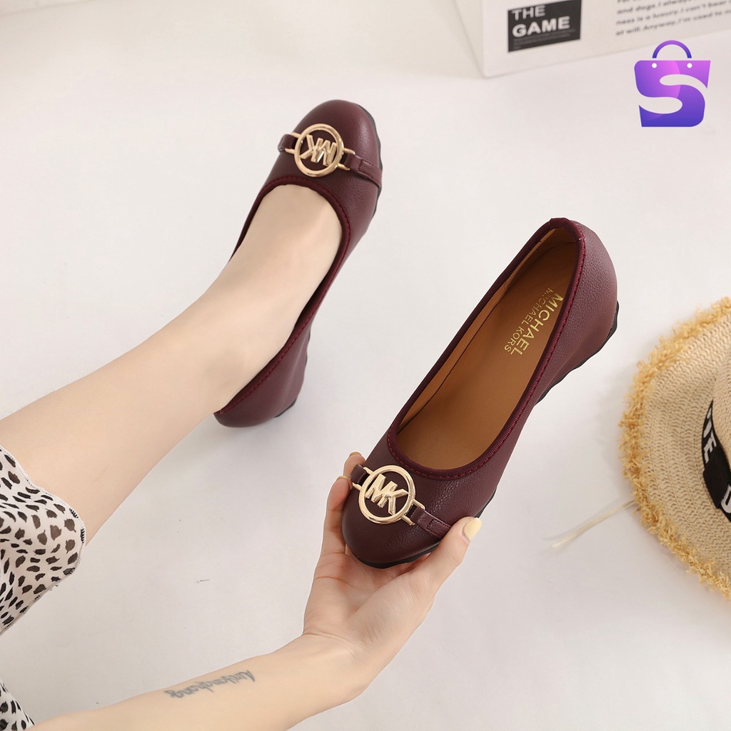 SEPATU WANITA WEDGES SHOES KULIT IMPORT 906-3