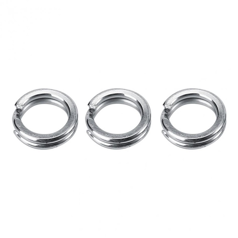 50pcs/lot  Strengthen Solid Ring Lure Connecting Ring Fishing Accessories Stainless Steel Split Rings High Quality