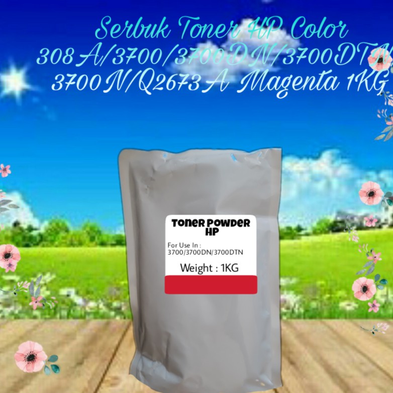 Serbuk Toner Refill Bubuk Powder HP 308A 3700 3700DN 3700DTN 3700N Series Q2673A Magenta 1kg