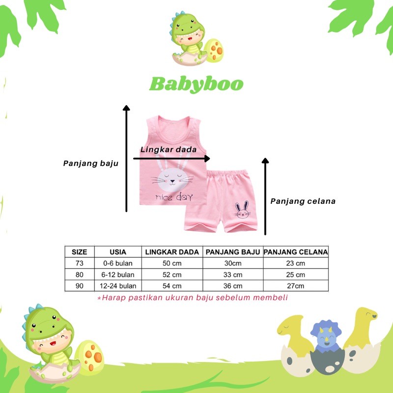 (0-24m) Setelan Baju Bayi/Pakaian Bayi Oblong/Setelan Baju Anak Tanpa Lengan