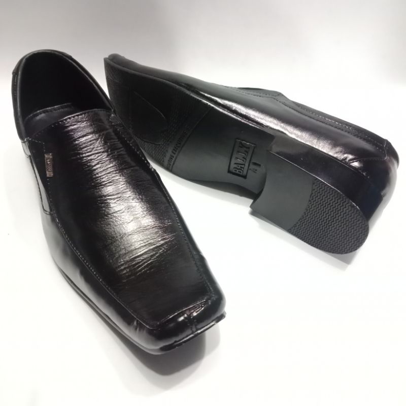 Sepatu Formal Pria/Merek Bally/Pantofel Kerja Polos Pria