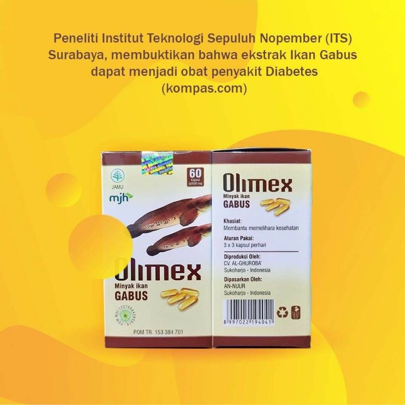 Olimex Kapsul Minyak Ikan Albumin Extark Minyak Ikan Gabus Untuk Luka Diabetes Dan Pasca Operasi Isi 60
