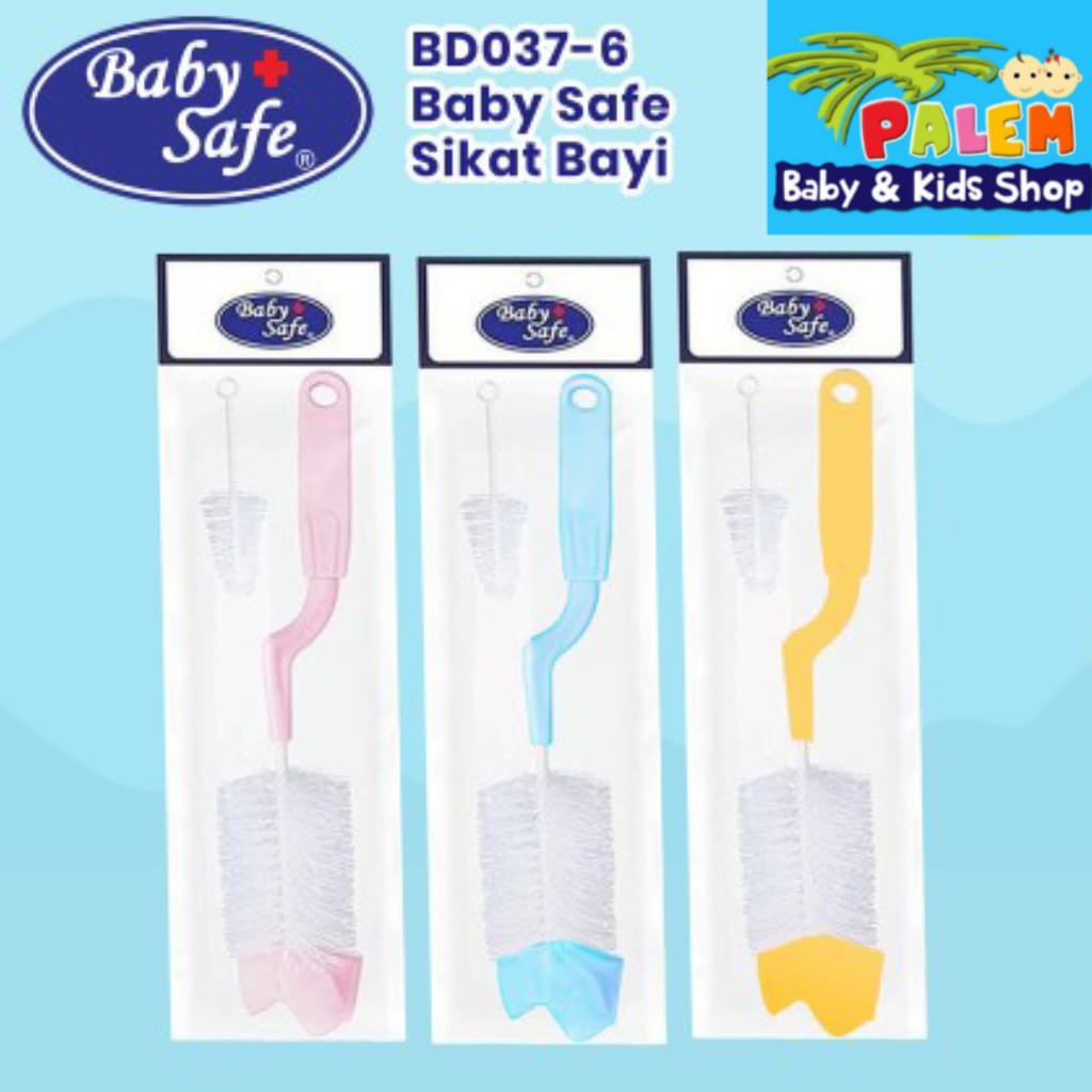 Baby Safe Sikat Botol BD 037-6 &amp; BD 037 Pembersih Botol Susu