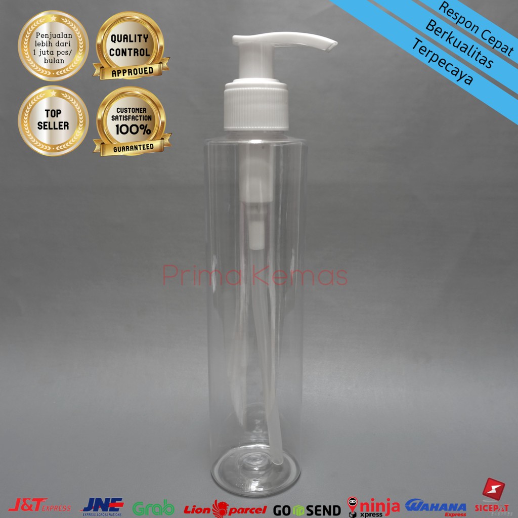 Botol Pump Lotion 200 ml - botol kosmetik - botol skincare Pet Tub T 200 ml Pump AG