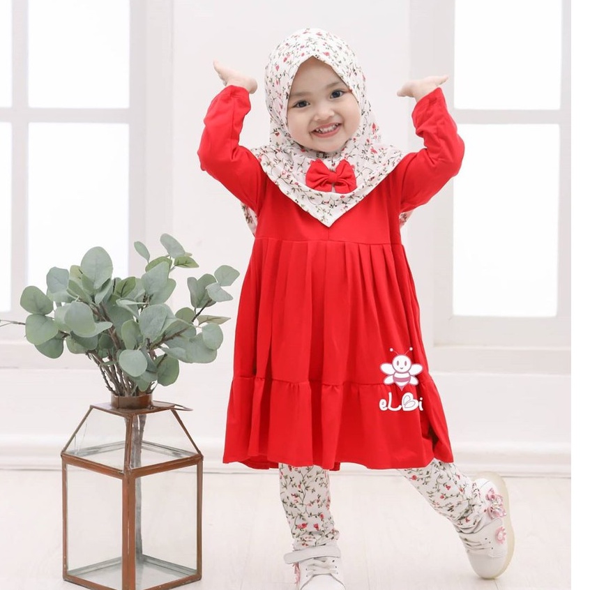 Setelan Anak Perempuan One Set Anak Nayla Setcel Rayon Super Baju Harian Anak Usia 1-6Tahun Motif Bunga