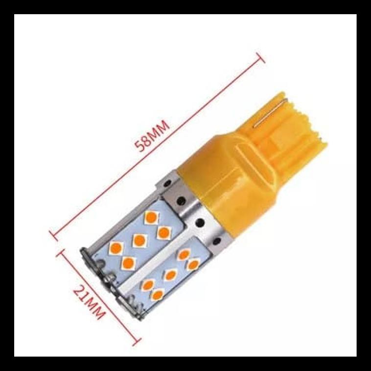 TERLARIS LAMPU SEIN MOBIL PREMIUM LED T20 7440 W21W 3030-35 - PUTIH