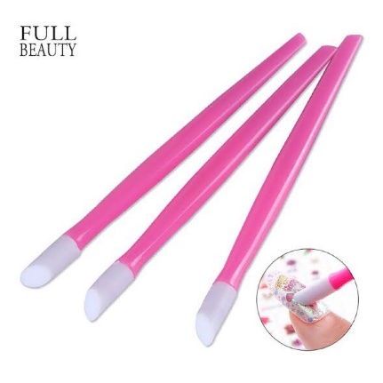 Silicone stick scraper nail pusher double ended / stik silikon silicon sticker kuku nail art