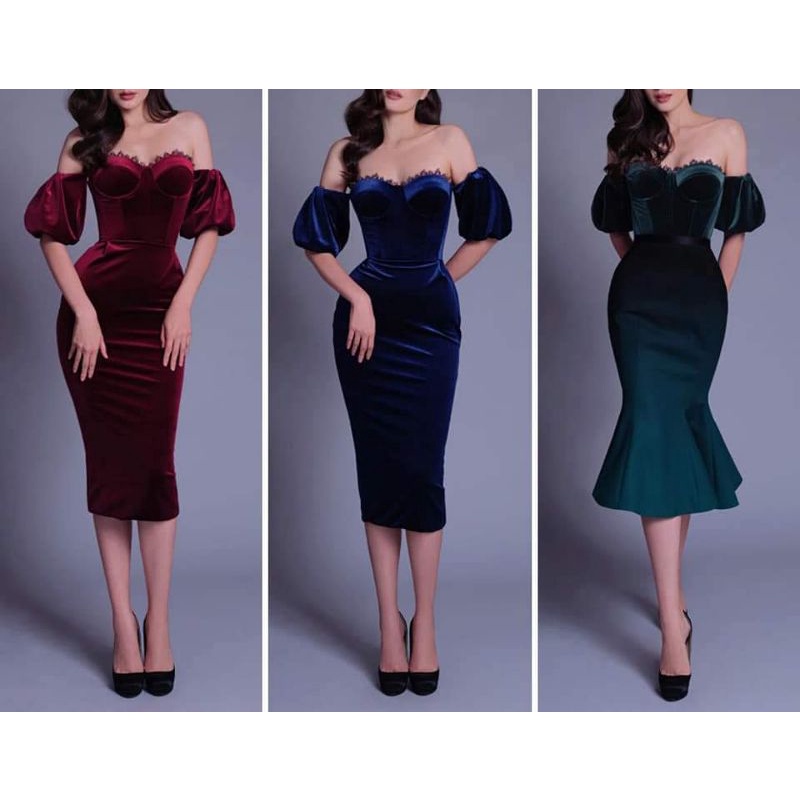 Kain Bludru Velvet Premium Dress Suede Beludru