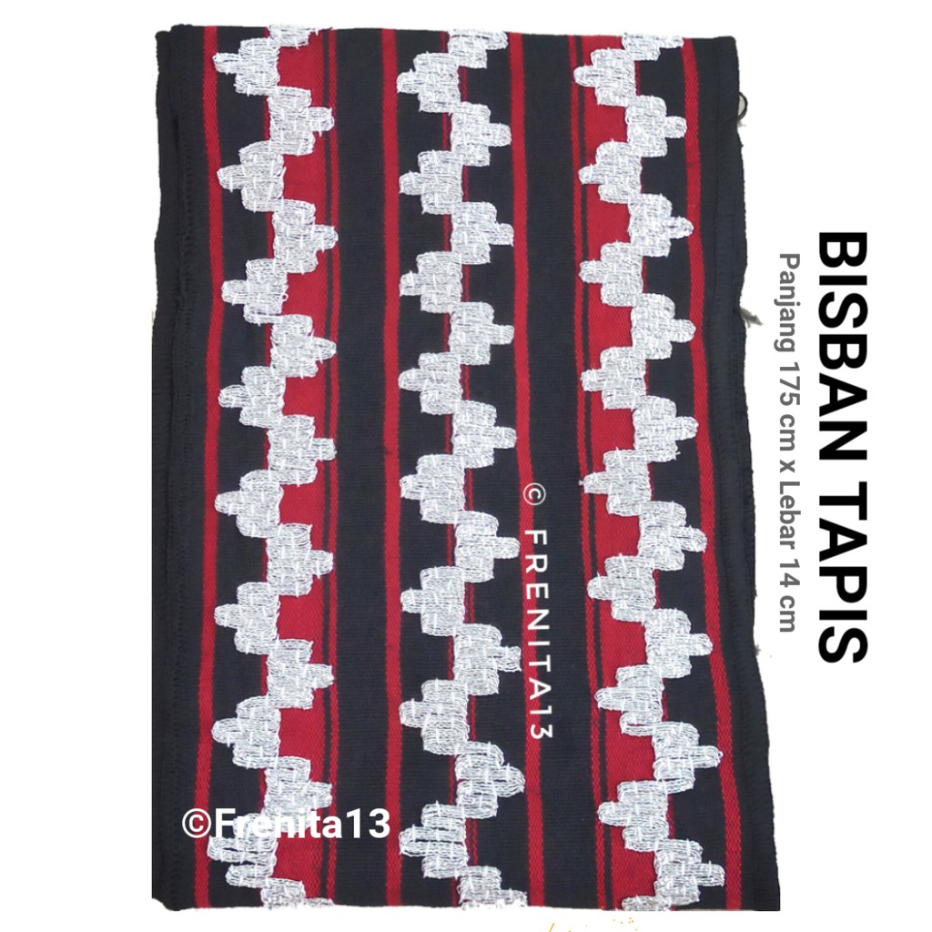 [BISA COD] Bisban / Selendang / List Tapis Khas Lampung asli Sulaman-Ketik Silver