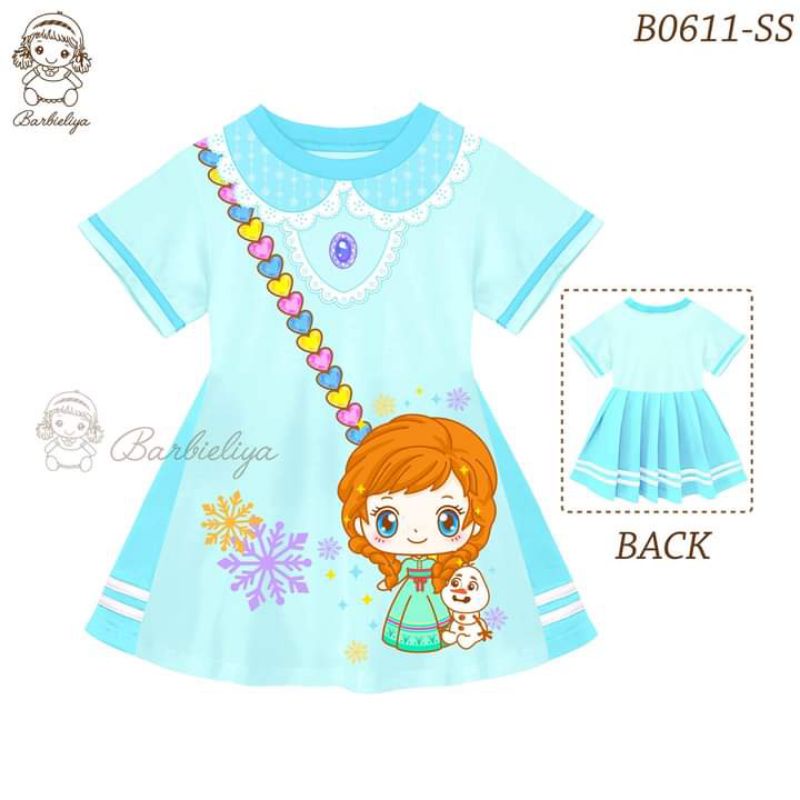 BARBIELIYA 48 DRESS ANAK bahan katun, printing