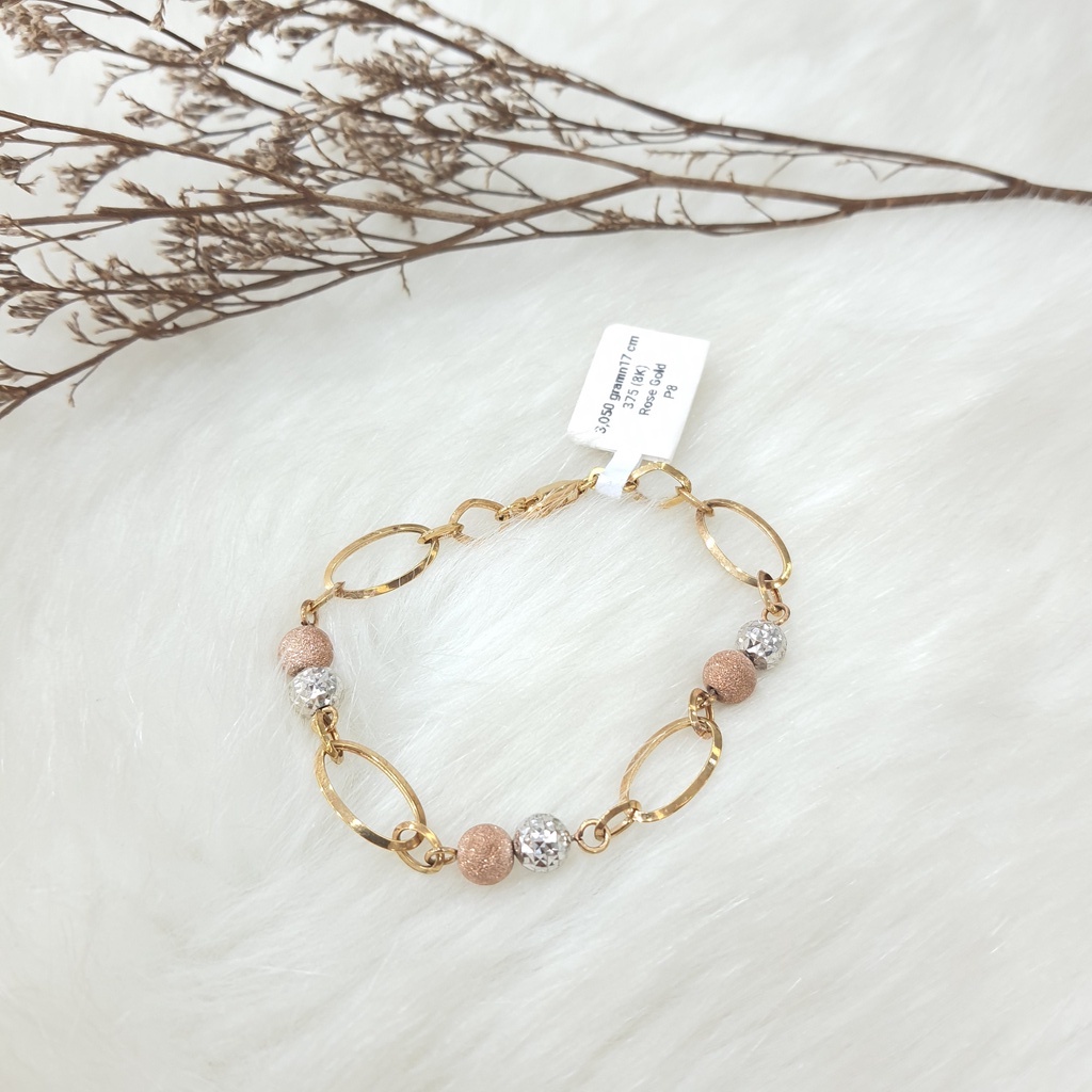 LMG GELANG EMAS RANTAI KOMBINASI - 375 9K - 3 COLOUR