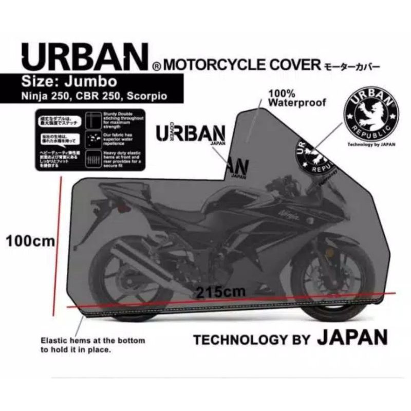 Sarung Cover Motor Urban Big Size Anti Air Dan UV // Motor Nmax Ninja CBR