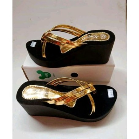 Sandal Wedges Jepit Manohara Silang