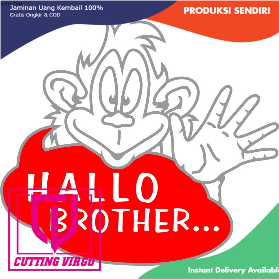 

Cutting stiker Hallo brother B 8078