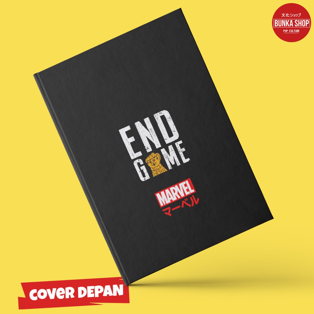 

Note Book Hardcover Film Marvel Avengers End Game Logo Ukuran A5 Buku Tulis Catatan Murah Gift Couple