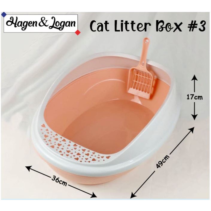 Cat Litter Box 3 / Pet Toilet Tempat/Bak Pasir Kucing Besar Free Sekop  49 x 36 x 18cm