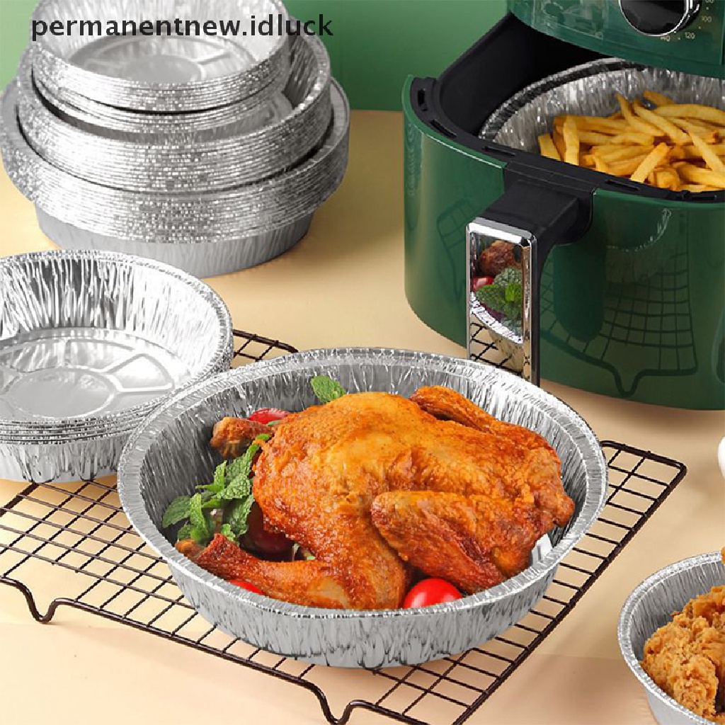 25pcs Kotak Kertas Aluminum Foil Tahan Minyak Sekali Pakai Untuk Air Fryer BBQ