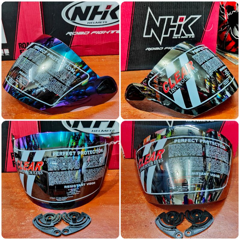 Kaca Helm Nhk R6 Silver pelangi