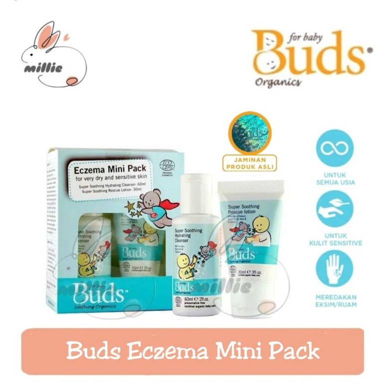 Buds Organic Eczema Mini Pack - Travel Package - for Sensitive Skin