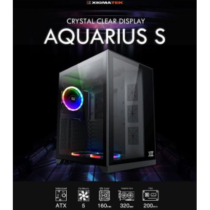 Case Xigmatek Aquarius S Black + 3 Fan A-RGB