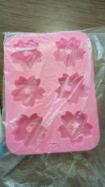Cj Cetakan  Silikon Kue Puding Sakura 6 Cavity