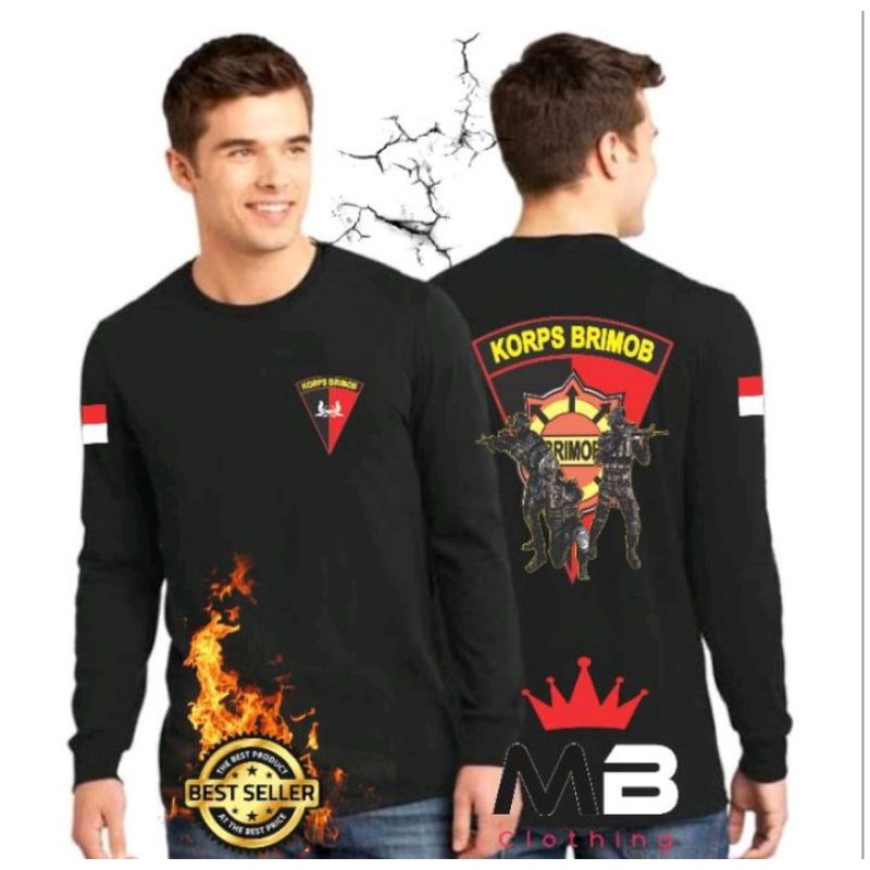 KAOS KORPS BRIMOB LENGAN PANJANG/BAJU PRIA/KAOS PRIA/BAJU KORPS BRIMOB PREMIUM