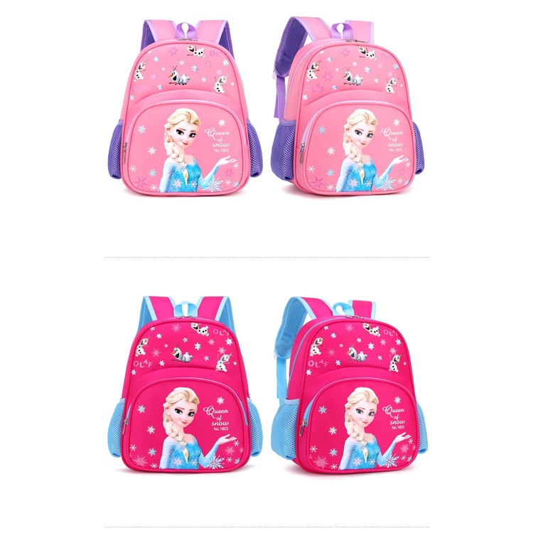 Tas IMPORT Anak Paud TK RA BA TPA Ransel Sekolah Anak karakter perempuan cewek wanita Snow Princess Sofia Frozen