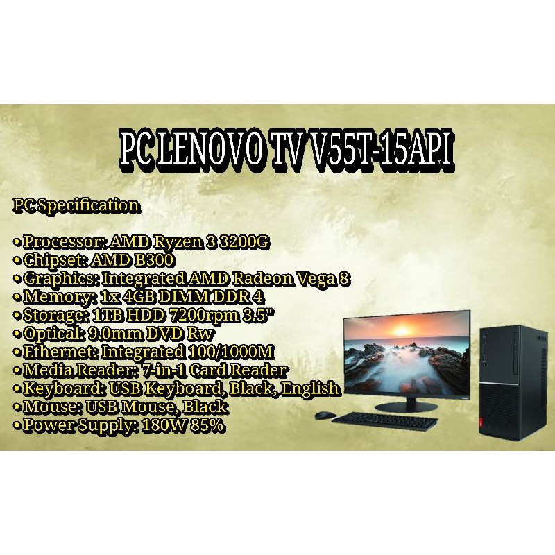 PC LENOVO TV V55T-15API R3-3200 /4GB /1TB