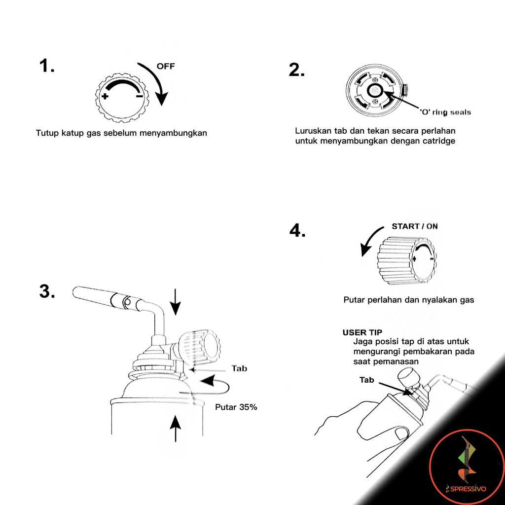 Kepala Gas Torch Twin Cyclone Flame Brazing Blowtorch Korek Las Bakar