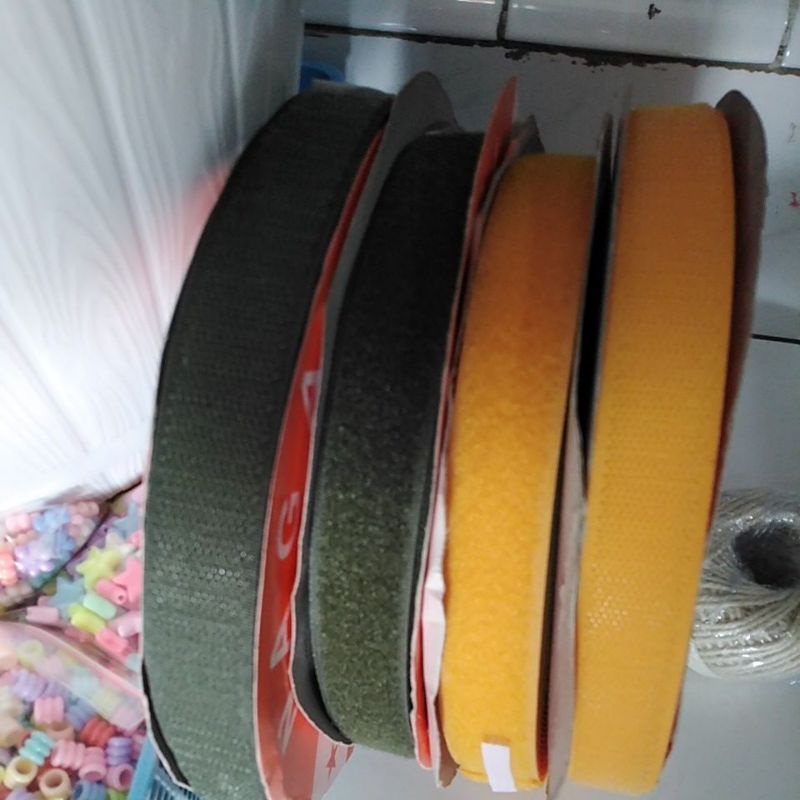 Velcro putih hitam warna per meter