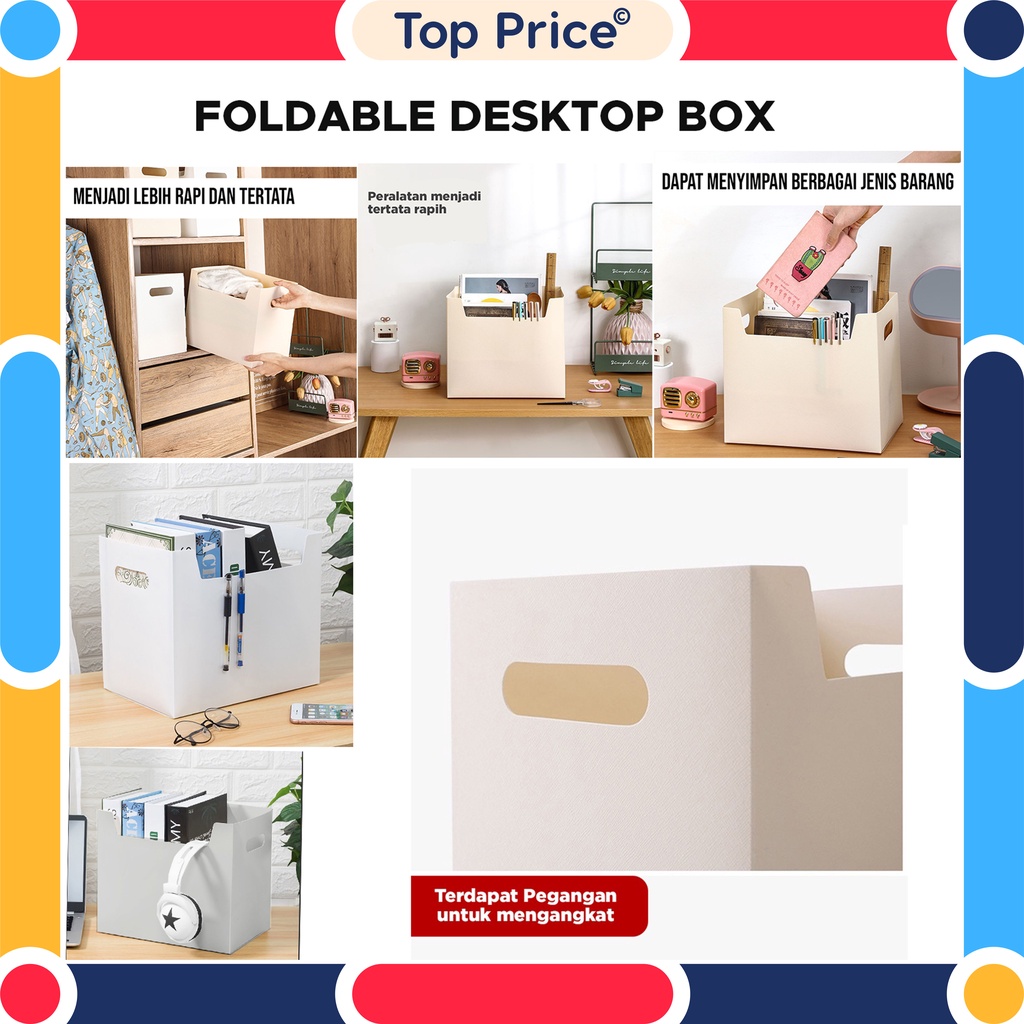 FOLDABLE DESKTOP BOX CONTAINER ANTI AIR KOTAK PENYIMPANAN BUKU SERBAGUNA | BOX LIPAT U158