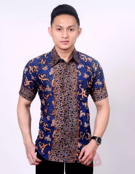 Bswart Batik Hrb026 Kenongo Hem Pendek Padi Pekalongan M L Xl Batik Pria Murah Modern Grosir