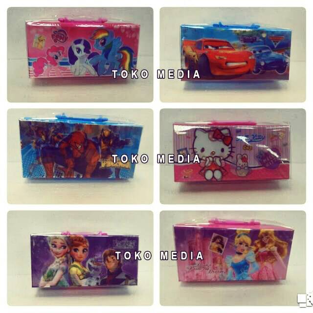 

Tempat kotak pensil kode angka gambar hologram kartun