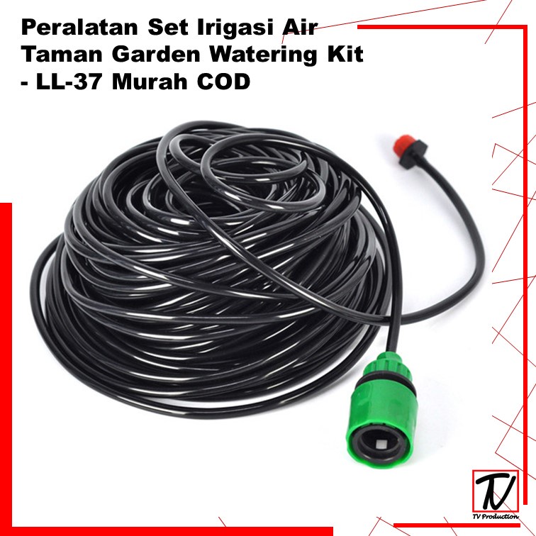 Murah - Peralatan Set Irigasi Air Taman Garden Watering Kit - LL-37 Untuk Penyiraman  - Black -COD