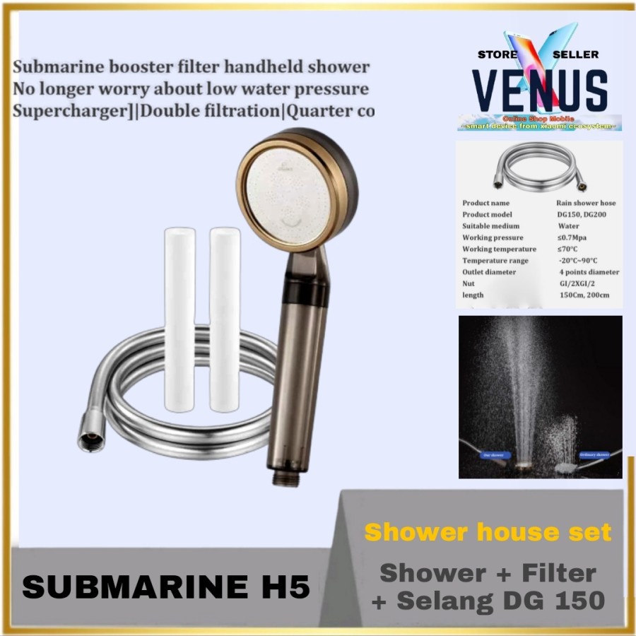 Submarine H5 Bathroom Handheld Pressurized Filter increase Shower