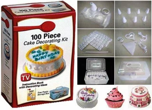 100 pcs cake decorating kit alat penghias dekorasi kue