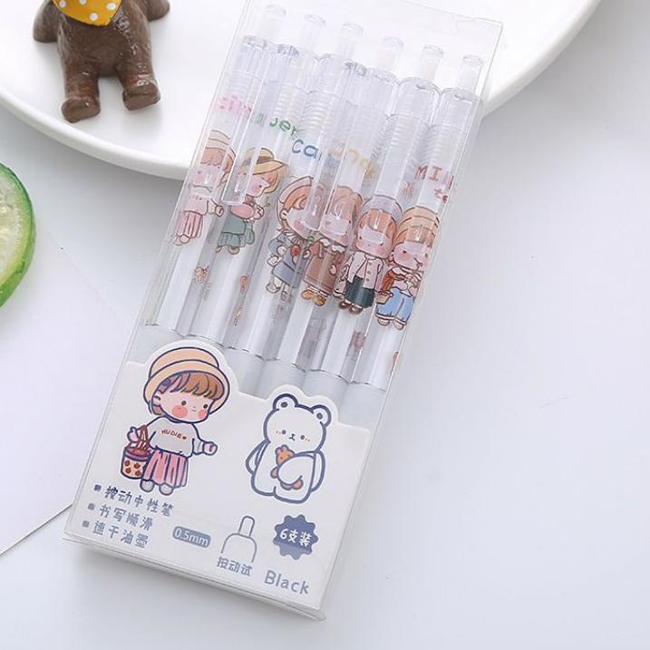 

♥ MYUME.STORE || 6 PCS/BOX PENA GEL SET LUCU Pulpen Gel Mekanik Black Ink 0.5mm Fine Point Cute Cartoon Bear Manual Gel Pens termurah se indonesia