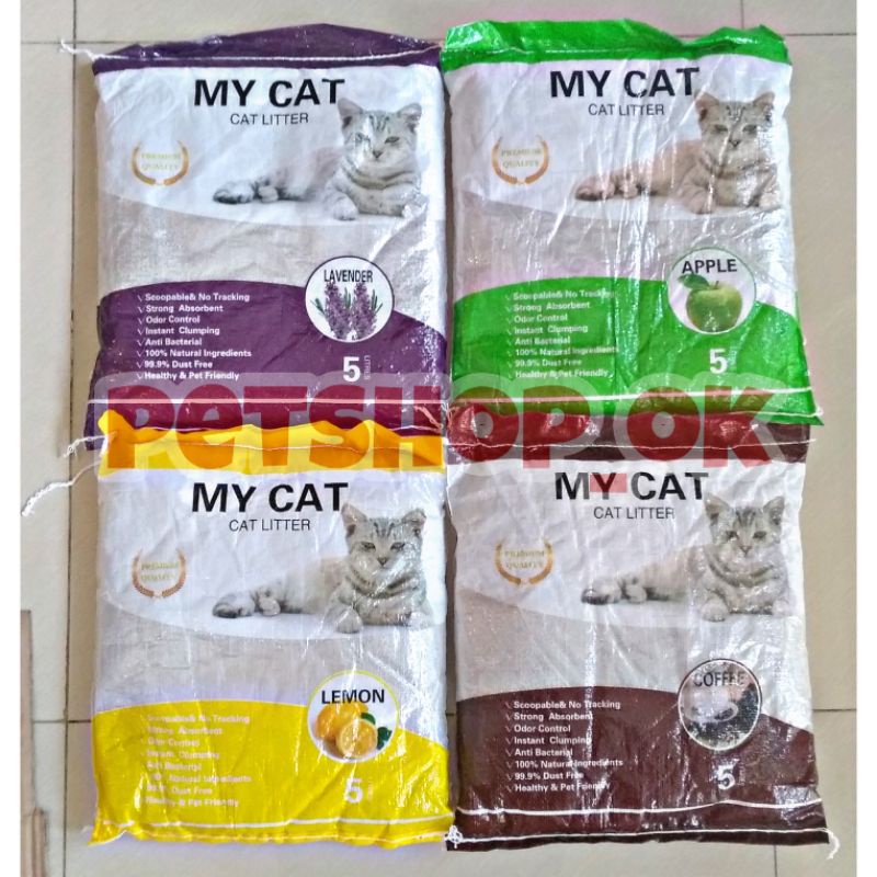 Pasir Gumpal MY CAT 5ltr / Pasir gumpal kucing / pasir wangi kucing